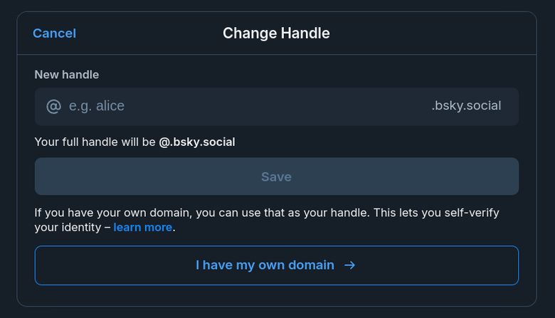 Change Handle screen #1